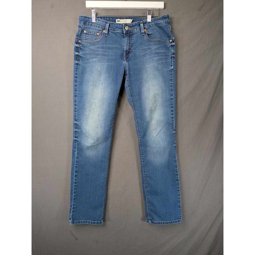 Levis 518 Straight Leg Jeans Womens 9M Blue Denim Mid Rise Stretch
